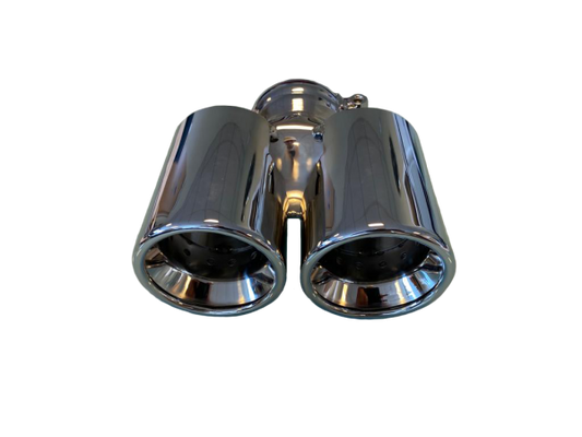 Double straight outlet - 2X89 Chrome