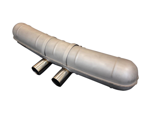 2-inlet muffler, 2 rear 70mm outlets – super sound