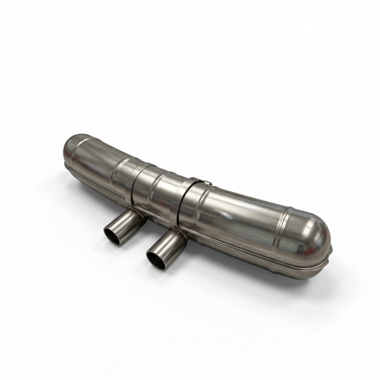 Muffler 2 inlets, 2 centered 70mm tailpipes - sport sound — Porsche 911 Type F (1963-1973)